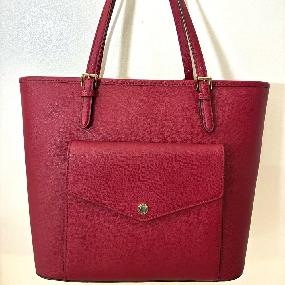 Michael Kors Jet Set Saffiano Leather Pocket Tote